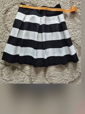 Large Xhiliration Striped Box Pleat Skirt